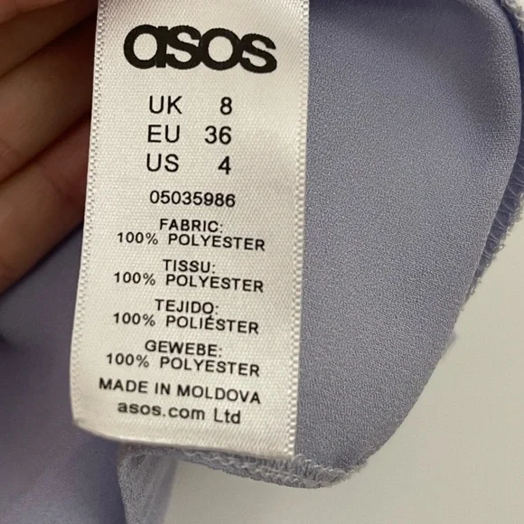 ASOS Top Women’s 4 Purple Flutter Sleeve Crop Semi Sheer Blouse Sexy - Picture 8 of 8